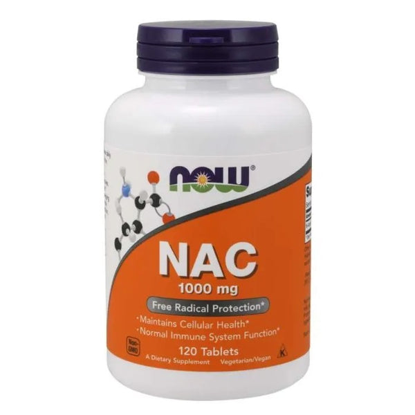 NOW Supplements, NAC (N-Acetyl-Cysteine) 1,000 mg, 120 Tablets EXP:11/2023