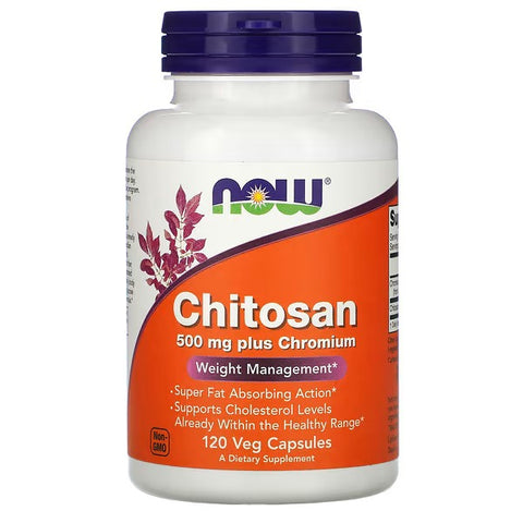 NOW Foods Chitosan 500 mg plus Chromium, 120 Capsules