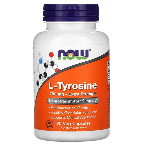 NOW Foods L-Tyrosine 750 mg, 90 Capsules