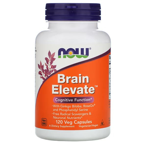 NOW Foods Brain Elevate Formula Veg Capsules, 120 Count