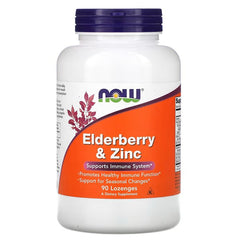 NOW Foods Elderberry and Zinc, 90 Lozenges