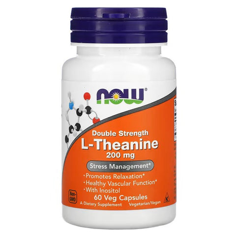 Now Foods, L-Theanine 200 Mg, Veg-Capsules, 60-Count