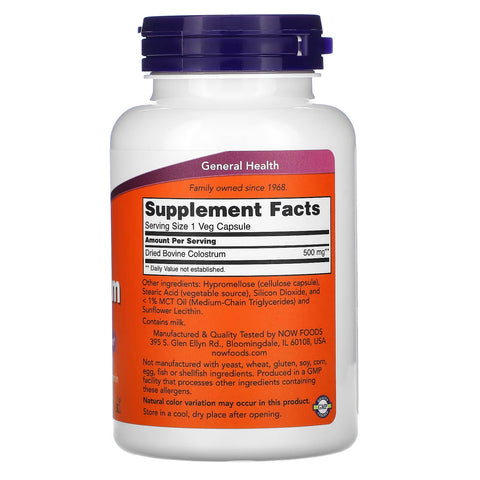 NOW Foods Colostrum 500mg 120 Capsules