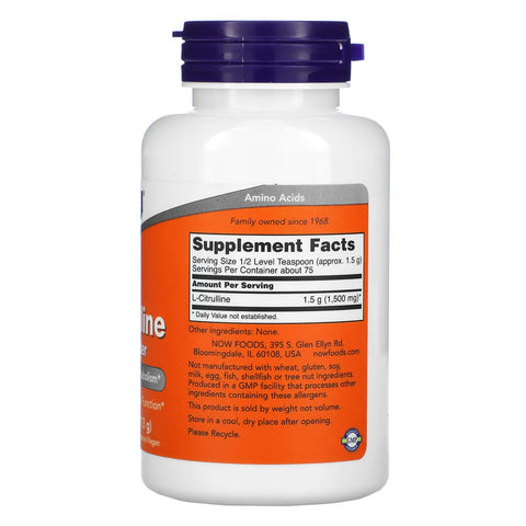 NOW Foods 100% Pure Powder L-Citrulline 4 oz