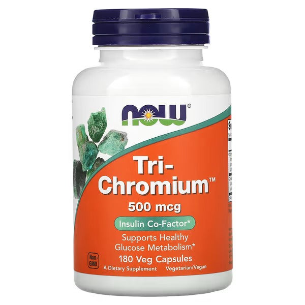 NOW Foods Tri-Chromium 500mcg/Cinnamon, 180 Vcaps