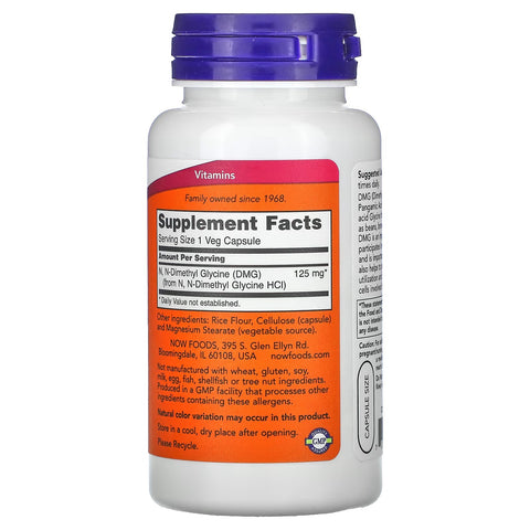 NOW Foods Dmg 125mg, 100 Capsules