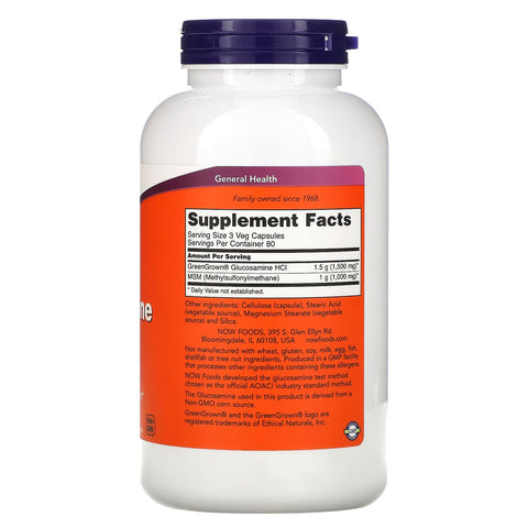 NOW Foods Vegetarian Glucosamine & MSM 240 Veg-caps