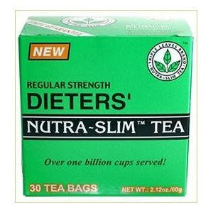 Regular Strength Dieters' Nutra-Slim Tea Triple Leaves Brand - 30 Tea Bags