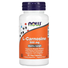 NOW Foods L-Carnosine 500mg, 50 Capsules