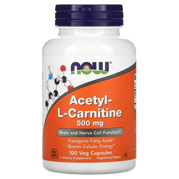 NOW Foods Acetyl-L Carnitine, 500 mg 100 Veg-capsules