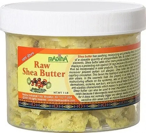 Raw Shea Butter 1 lb / 16 oz (Color: YELLOW) - Produced by Madina Industrial Corp.