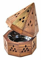5" Temple Wooden Charcoal/Cone Burner