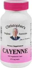 Cayenne, 475 mg, 100 Vegetarian Caps, Christopher's Original Formulas