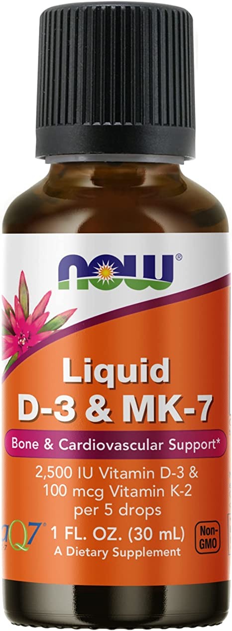 NOW Supplements, Liquid D-3 & MK-, 1-Ounce