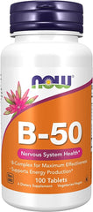 NOW Supplements, Vitamin B-50 mg, Energy Production*,100 Tablets