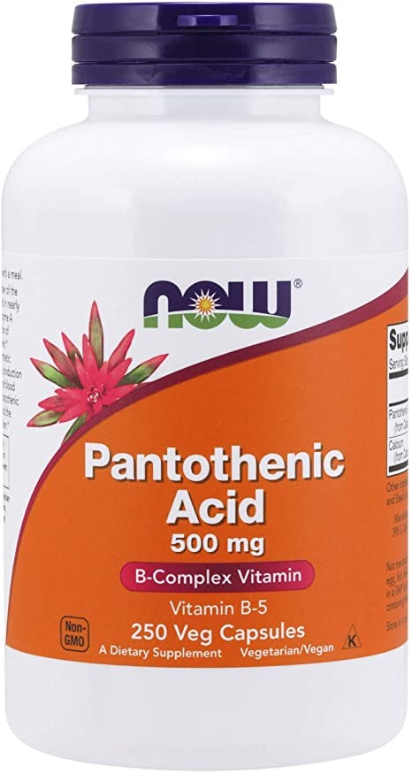 NOW Supplements, Pantothenic Acid (Vitamin B-5) 500 mg, B-Complex Vitamin, 250 Capsules