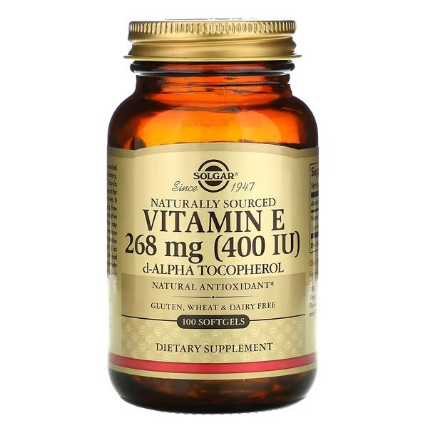 Solgar Vitamin E 400 IU Pure d-Alpha Tocopherol 100 Softgels