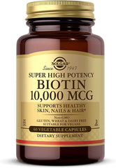 Solgar Biotin 60 Vegetable Capsules, 10,000 mcg