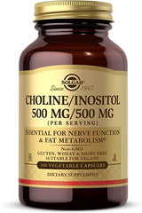 Solgar - Choline Inositol -- 500 mg - 100 Vegetable Capsules