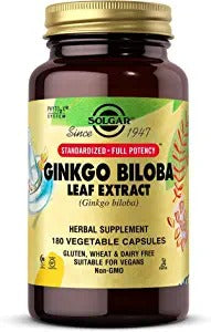 Solgar - Ginkgo Biloba Leaf Extract, 180 Vegetable Capsules