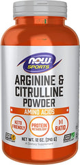 NOW Sports Nutrition, Arginine & Citrulline Powder, 1:1 Ratio, Amino Acid, 12-Ounce