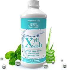 Xyli Swish - All Natural Formulated Nano Silver, Xylitol & Aloe Mouthwash - Peppermint Flavor - 16oz