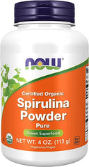 NOW Supplements, Certified Organic, Spirulina Powder, 4-Ounce