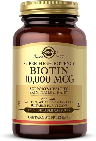 Solgar - Biotin 10,000 mcg - 120 Vegetable Capsules