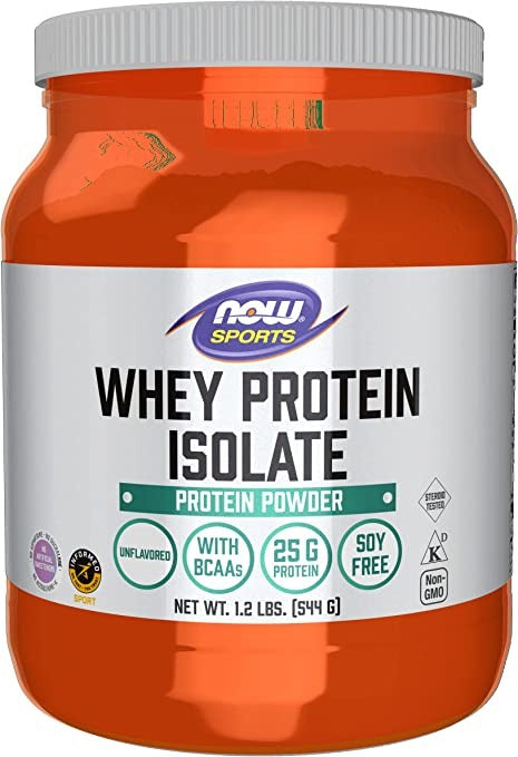 NOW Sports Nutrition, Whey Protein Isolate, 25 g With BCAAs,1.2-Pound