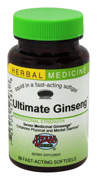 Herbs Etc - Ultimate Ginseng 7 Medicinal Ginsengs Alcohol Free - 30 Softgels