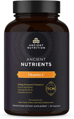 Ancient Nutrients Vitamin C - 250mg Fermented Vitamin C, Immune System Support, Adaptogenic Herbs, Enzyme Activated, 60 Capsules