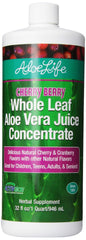 Aloe Life Whole Leaf Aloe Vera Juice Concentrate, Cherry Berry, 32 fl oz