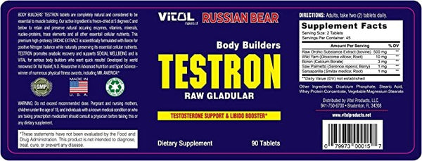 Vitol Body Builders Testron -- 90 Tablets – Nature & Herbs
