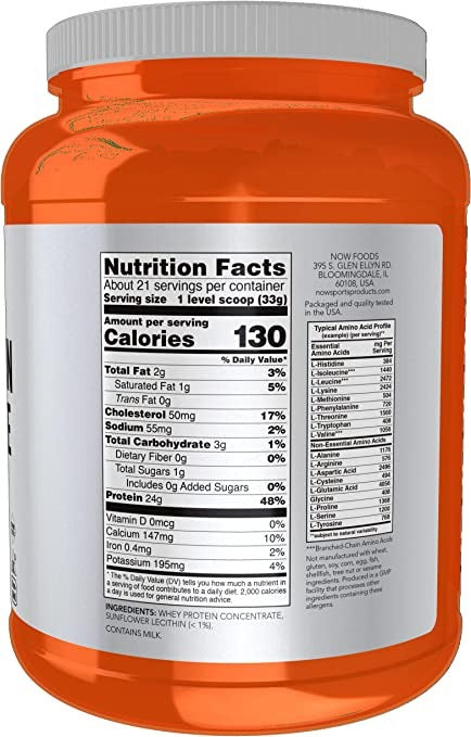 NOW Foods, Sports, Whey Protein Concentrate Protein Powder, Unflavored, 1.5 lbs (680 g)