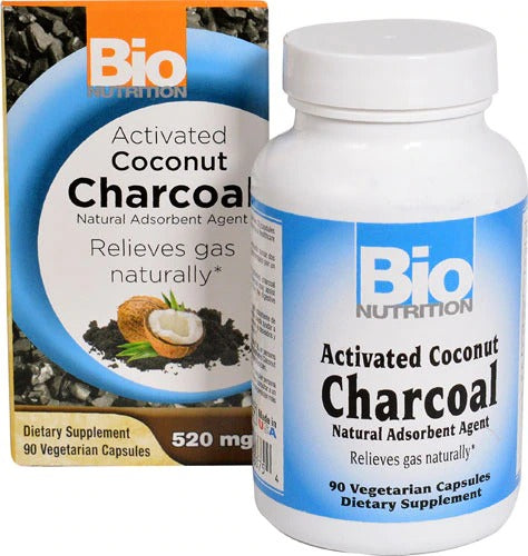 Bio Nutrition Activated Coconut Charcoal -- 520 mg - 90 Vegetarian Capsules