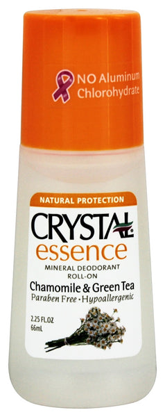 Crystal Crystal Essence Mineral Deodorant Roll-On Chamomile and Green Tea -- 2.25 fl oz