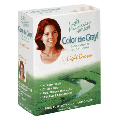 Light Mountain Natural Color The Gray! Hair Color & Conditioner, Light Brown, 7 oz
