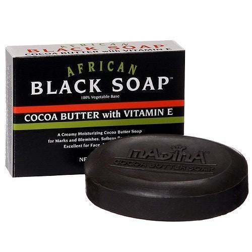 Madina African Black Soap--Cocoa Butter--6 Pack