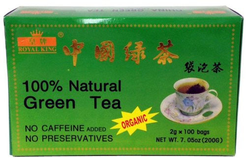 Royal King 100% Natural Organic Green Tea 100 Tea Bags