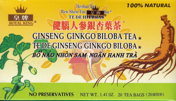 Royal King Ginseng Ginkgo Biloba Tea 20 Tea Bags