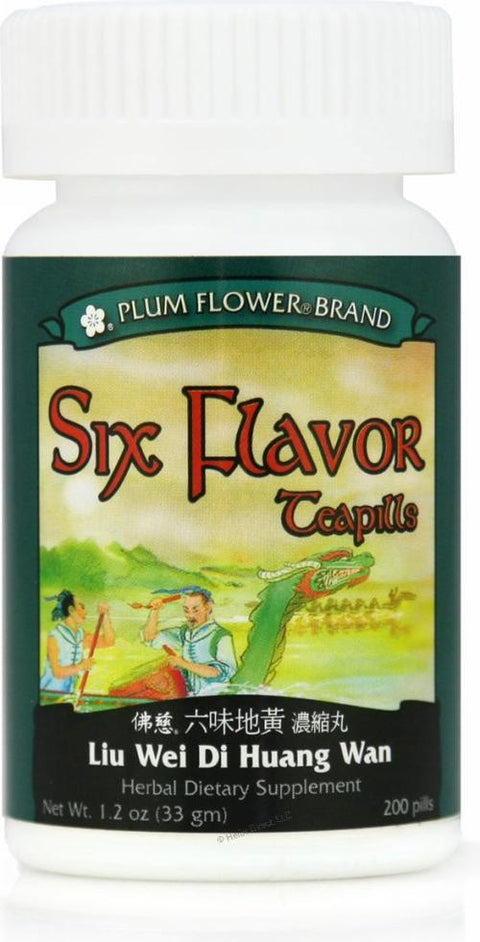 Six Flavor Teapills (Liu Wei Di Huang Wan), 200 ct, Plum Flower