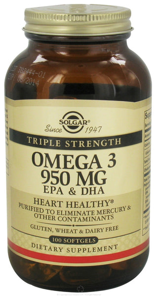 Solgar Triple Strength Omega 3 EPA & DHA 950 mg. 100 Softgels
