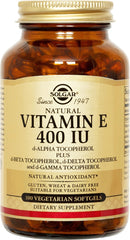 Solgar Vitamin E d-Alpha Tocopherol 400 IU 100 Vegetarian Softgels