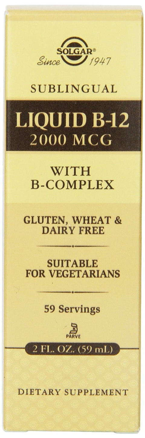 Solgar Solgar Sublingual Liquid B-12 2000 Mcg with B-complex, 2 Ounce