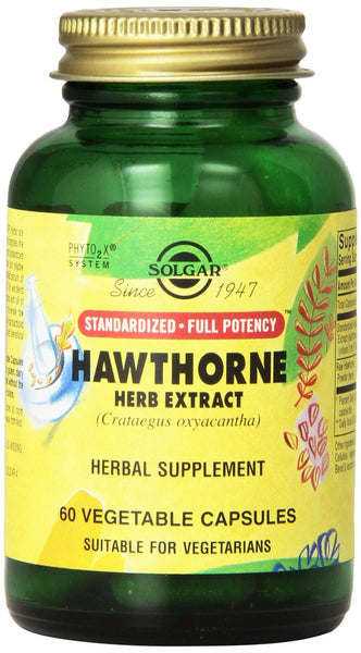 Solgar Standardized Full Potency Hawthorne Berry Herb Extract 60 Vegetable Capsules