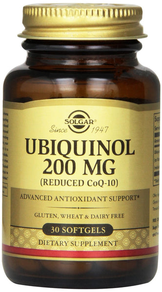 Solgar Ubiquinol with Reduced CoQ-10 Supplement, 200 mg, 30 Softgels