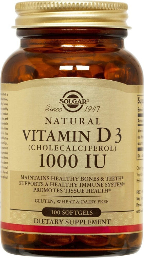 Solgar Vitamin D3 (Cholecalciferol) 1000 IU 100 Softgels