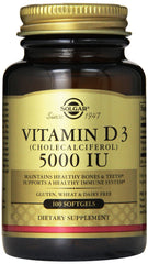 Solgar Vitamin D3 (Cholecalciferol) 5000 IU 100 Softgels