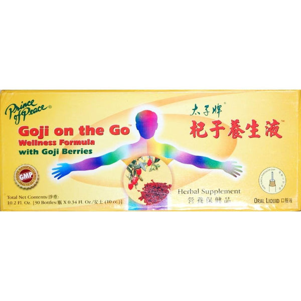 Thirty Prince of Peace Goji on the Go Herbal Supplement Box