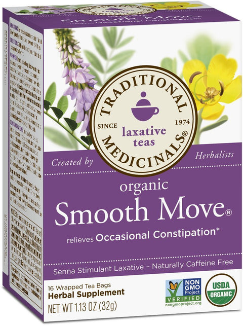 Traditional Medicinals Organic Smooth Move Herbal Tea 16 Tea Bags